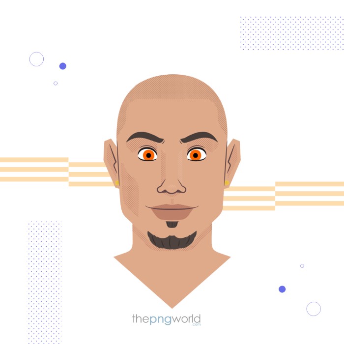 Bald Man Vector PNG bald man,men,vector,png,creatives,red eyes,shocking,banner,flyer